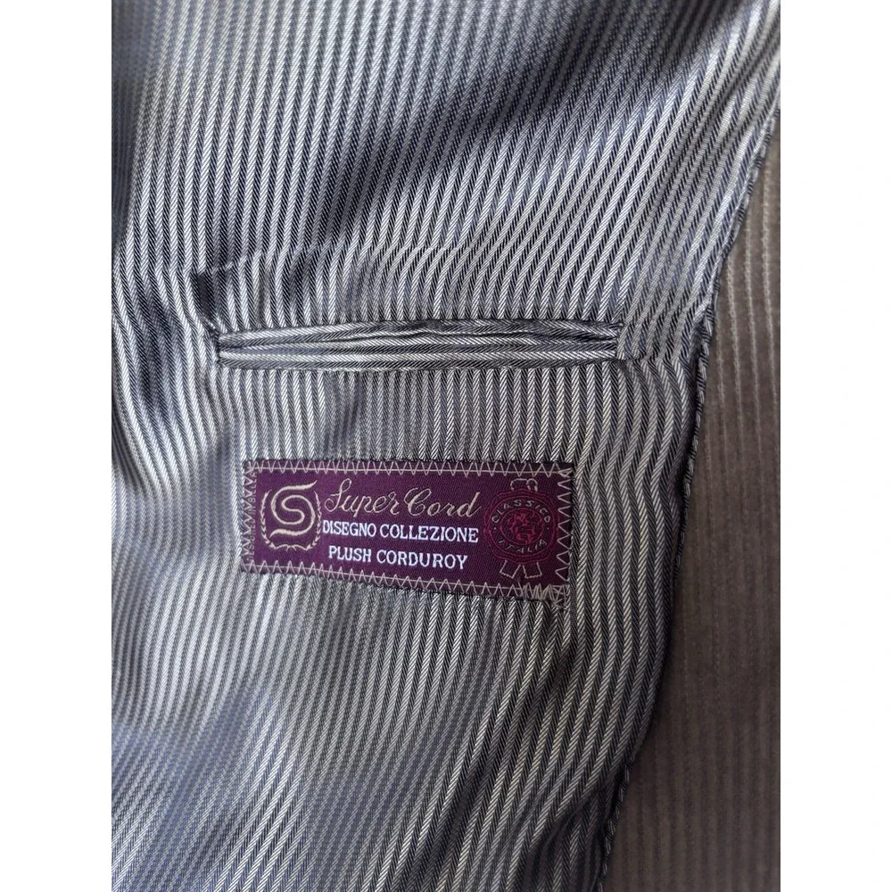 Cianni Cellini Super Cord Corduroy Men's 46R Cotton Blazer Jacket Brown Lined